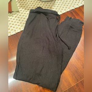 Woman’s black long sleeve sweat set w/ hood